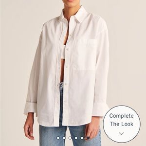 Abercrombie Oversized Poplin Button-Up Shirt
